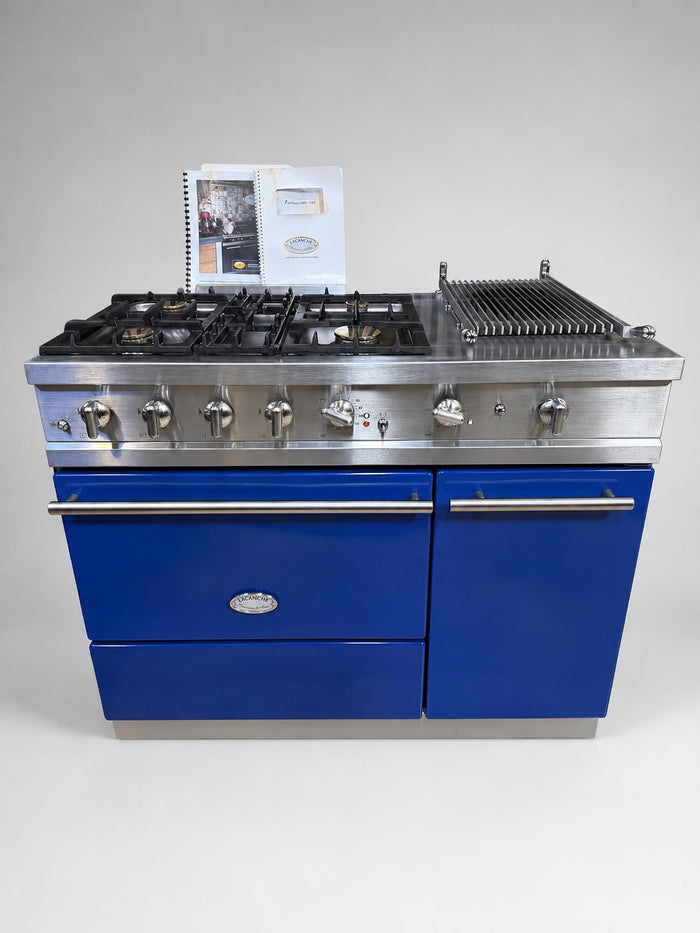 RVS/blauw 4 pits met lava grill 110cm
