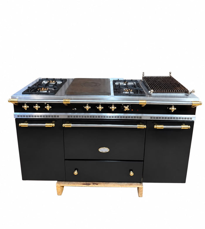 Hoogglans zwart 5 pits en grill 150cm