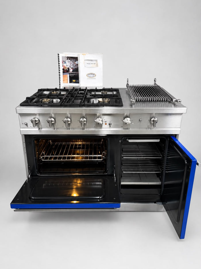 RVS/blauw 4 pits met lava grill 110cm