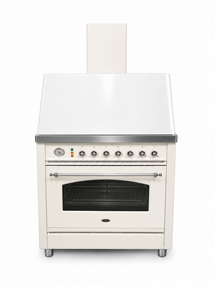 Keramisch fornuis 90 cm met afzuigkap