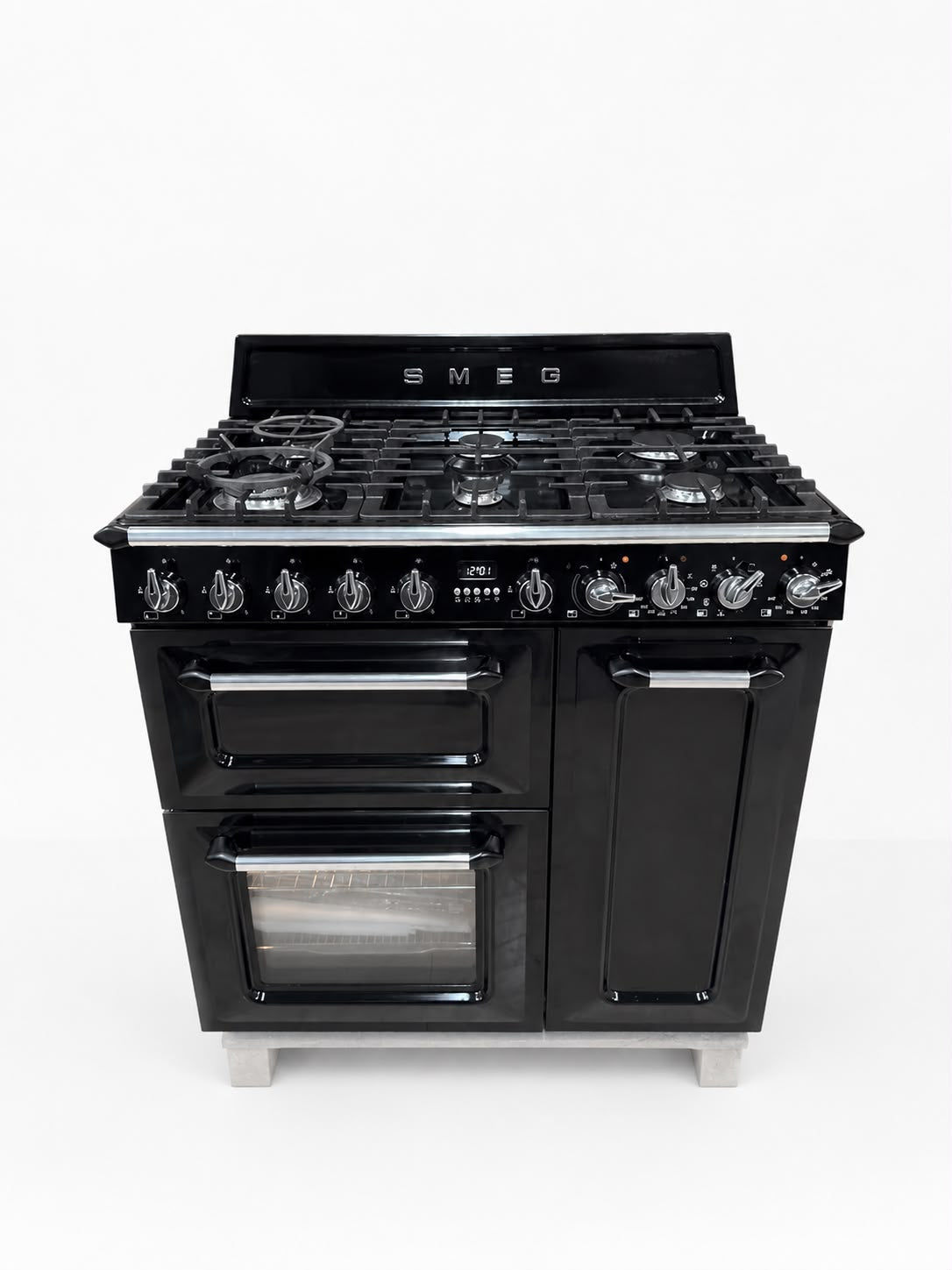 Zwart Victoria fornuis hoogglans 90 cm