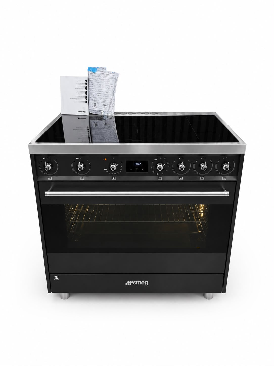 Zwart inductie 90 cm