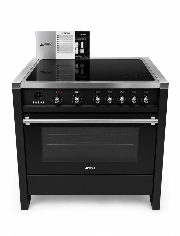 Zwart inductie 90 cm