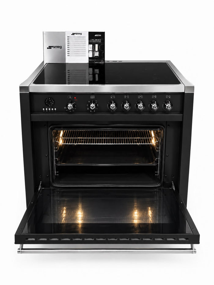 Zwart inductie 90 cm