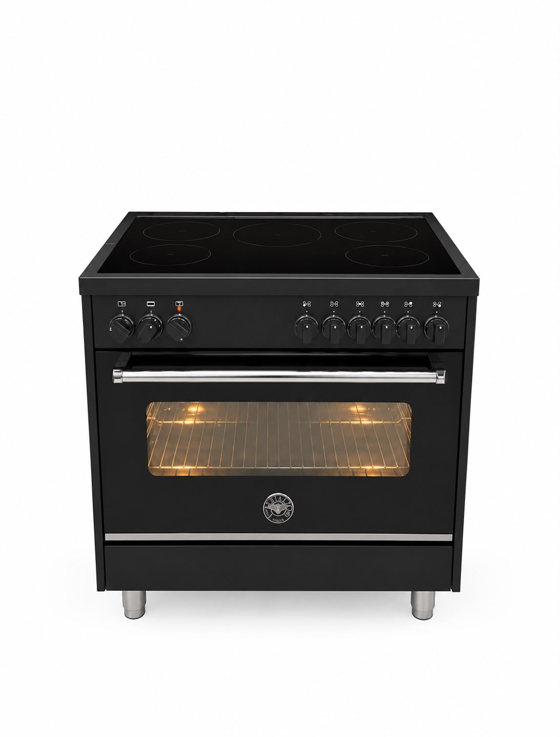 Zwart inductie 90cm