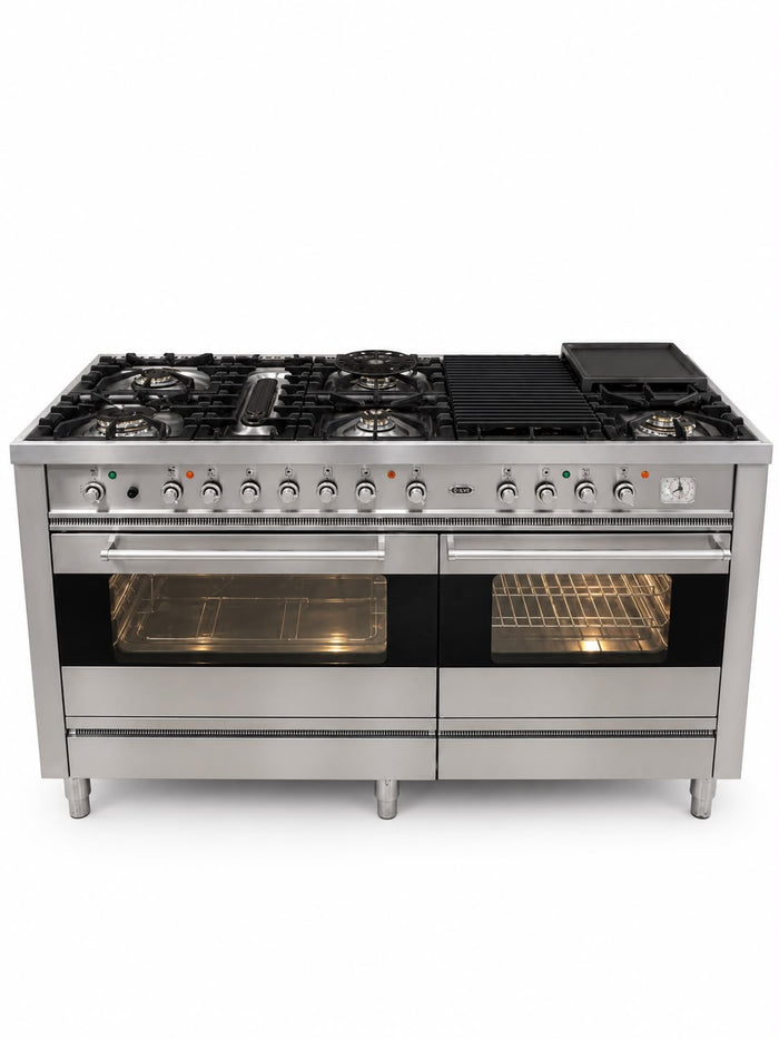 RVS 7 pits en grill 150 cm