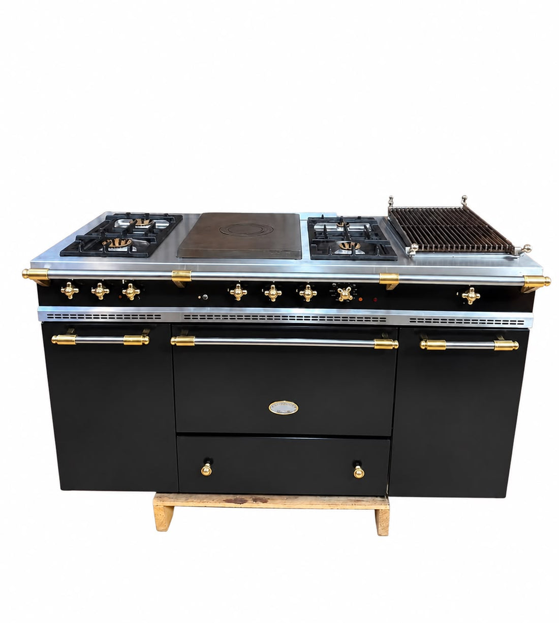 Hoogglans zwart 5 pits en grill 150cm